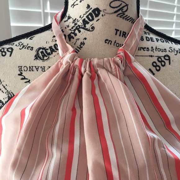 🆕 NWT Kaari Blue Striped Halter Dress - Picture 3 of 8